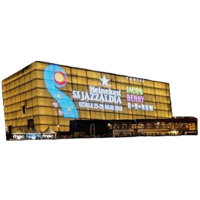 China Media Facade LED Mesh Video Curtain Soft Led Net Screen / Waterproof Transparent Flexible for sale