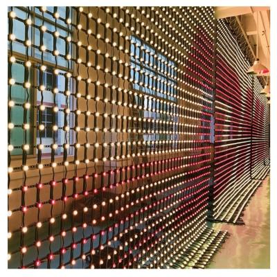 China 6*SMD3535 P56mm Outdoor Media Facade Mesh LED Screen Wall Flex Curtain LED Video LED Pixel Screen For Media Facade for sale