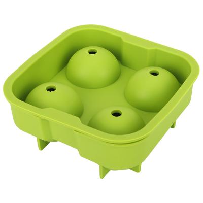 China Silicone 4 Holes Whiskey 3D Drink Ice Ball Cube Maker Mold Trays Sphere Square Shapes Paddle Silicone Ice Cube Trays Moldes for sale