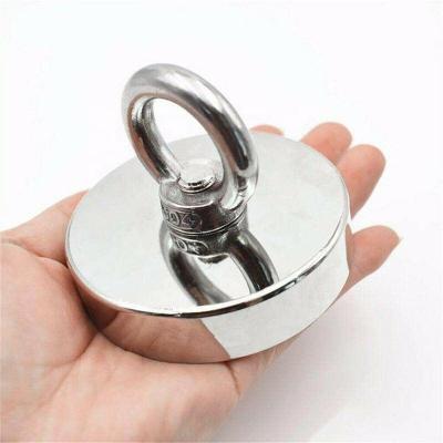 China Industrial Magnet Strong Powerful Neodymium Magnet Hook Rescue Magnet Round Fishing Equipment Plug for sale