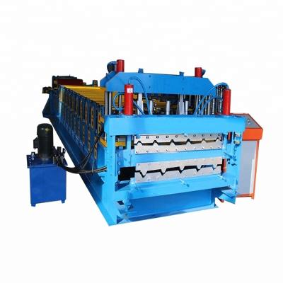 China ROOF/WALL Aluminum Roofing Sheet Roll Forming Machine Double Layer Metal Tile Making Machine in China for sale