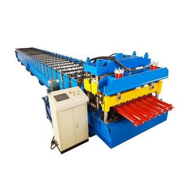 China Building Material Shops Colored Glazed Steel Roof Tile Roll Forming Machine for sale