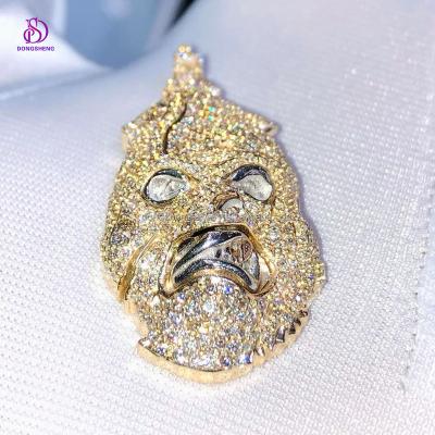 China Customs Passbook Diamond Test Hip Hop VVS Moissanite CLASSIC Pendant Ice Out Mask 925silver Shape Pendant Men's Jewelry Pendant for sale