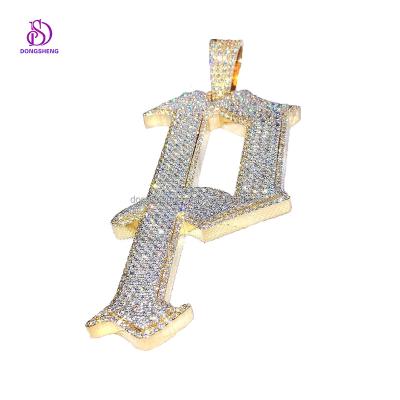 China Custom Hiphop Jewelry 3D Letter D Hip Hop Pendant Color Iced Out VVS Moissanite Men And Women 925 Sterling Silver Pendant for sale