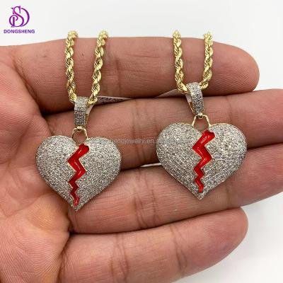 China Hiphop Mens and Womens Hip Hop Jewelry Heart Shape Pendant D Color Iced Out VVS Moissanite 925 Sterling Silver Custom Pendant for sale