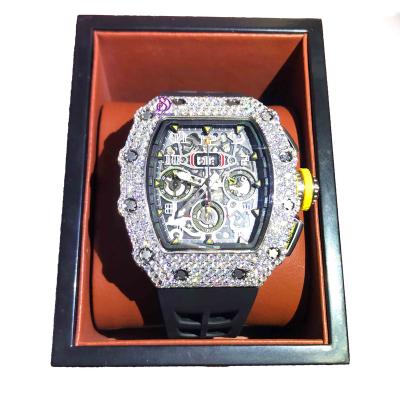 China Water Resistant Customize Hip Hop Iced Out VVS Moissanite Watch Diamond Mechanical Watches Unisex Watch Luxury Jewelry for sale