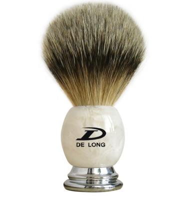 China High Grade Pure Shaving Brush Men's Shaving Brush Gift Best Badger Hair Chrome + Resin Hand Made Handle OEM/ODM for sale