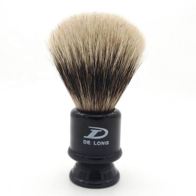 China Shaving Brush Men's Shaving Brush Gift 100% Pure Hand Made Badger Hair Black Resin Handle OEM/ODM for sale