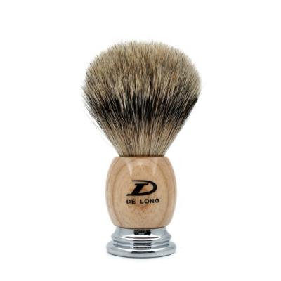 China High Grade Pure Shaving Brush Men's Shaving Brush Gift Best Badger Hair Chrome + Wooden Handle OEM/ODM Hand Made for sale