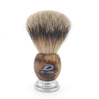 China High Grade Pure Shaving Brush Men's Shaving Brush Gift Best Badger Hair Chrome + Resin Hand Made Handle OEM/ODM for sale