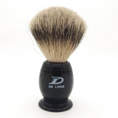 China High Grade Black Resin Badger Hair Gift Shaving Brush Men's Shaving Brush Best Pure Hand Made OEM/ODM Handle for sale