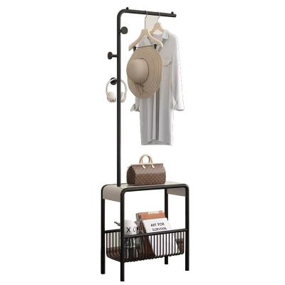 China Eco-friendly Corner Standing Home Vertical Coat Rack Bedroom Clothes Storage Rack Clothes Hanger Mobile Hanging Rack for sale