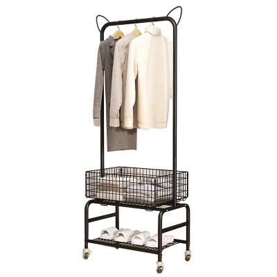 China Eco-friendly Bedroom Indoor Single Hanger Home Floor Stand Coat Stand Single Cool Clothes Coat Rack for sale