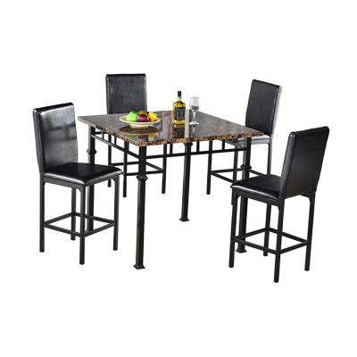 China Home Furniture Metal Dining Set Marble Extendable Dining Table Set Modern Dining Table With 4 Chairs For Sale for sale