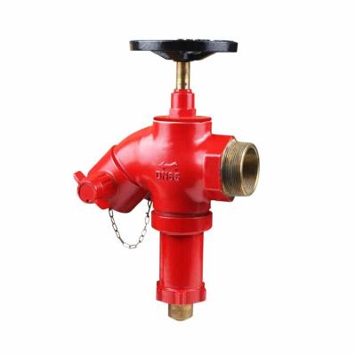 China Copper Alloy Cast Iron (Body) (Hanwheel) SiAN Qualified Oblique Landing Valve Pressure Reducing 2.5 Inch Landing Valve Fire Hydrant for sale