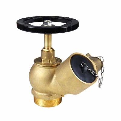 China SiAN Oblique Type High Quality Brass Type 2.5 Inch Landing Valve Fire Hydrant Flange Valve for sale