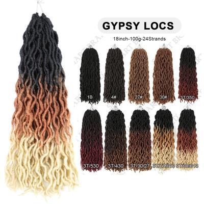 China Goddess Faux Locs Crochet Hair Was Super Soft Synthetic Gypsy Locs Extension Braids 18 Inch Wavy Curly Gypsy Goddess Freetress Locs Crochet Hair for sale