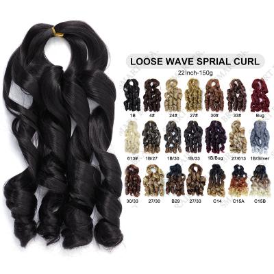 China High Quality With Low Price Loose Wave Crochet Braids Hair Wavy Synthetic Hair Extensions Pre Stretched French Curly Braiding Hair Extensions for sale