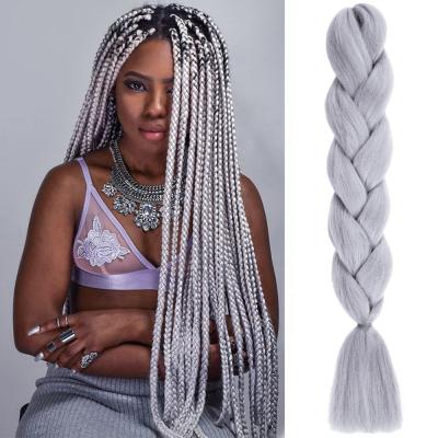 China Jumbo Braid 24 Inch Long Jumbo Braid Hair Extensions Jumbo Braids For Box Braids Crochet Hair High Temperature Synthetic Fiber Single Color for sale