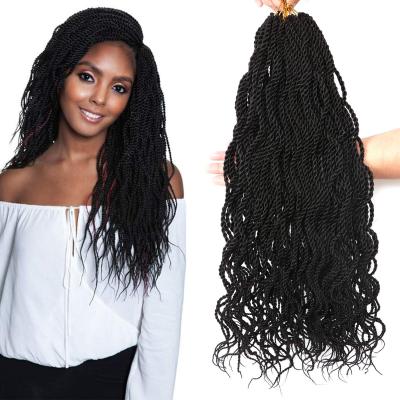 China 18in Wavy Senegalese Twist Crochet Braids Hair Pre-looped Twist Braids Goddess Senegal Senegalese Twist Synthetic Braiding Hair 33.Kinky Twist for sale