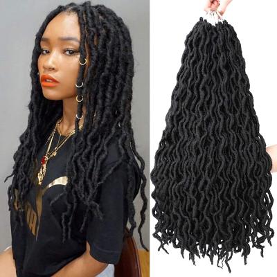 China Goddess Faux Locs Crochet Hair Was Super Soft 18 Strands Faux Locs Crochet Hair Brown Burgundy Dreadlocks Ombre Hair Extensions Soft Black Gypsy Locs Crochet Braids for sale