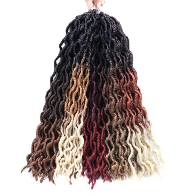 China Goddess Faux Locs Crochet Hair Was Super Soft Wavy Gypsy Locs Crochet Hair Faux Locs Crochet Dreadlocs African Synthetic Hair Roots Hair Braiding Extensions For Black Women for sale