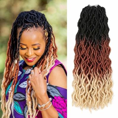 China Goddess faux locs crochet hair was Super Soft Smartbraid 18inch Goddess Faux Locs Crochet Handmade Hair Synthetic Wavy Gypsy Hair Ombre Braiding Hair Extensions for sale