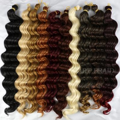 China Synthetic Deep Wave Freetress Bulk Hair Crochet Braiding 20 Inch Wholesale Cheap Synthetic Hair Bundles For Black Women for sale