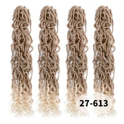 China High Quality With Low Price 24inch Gorgeous Soft Locs With Loop End Natural Goddess Wavy Faux Locs Crochet Hair Extensions Synthetic Braiding Hair for sale