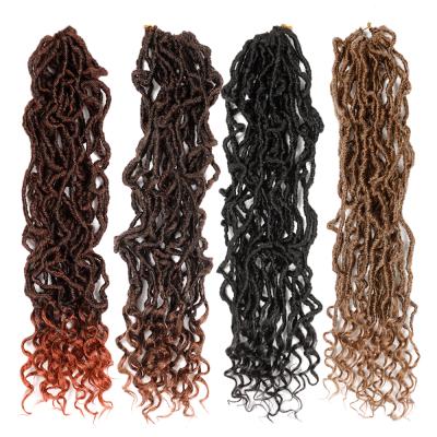 China High Quality With Low Price 24inch Faux Locs Crochet Hair New Soft Curly Locs Crochet Hair For Black Women Pre Looped Synthetic Goddess Locs Braiding Hair for sale