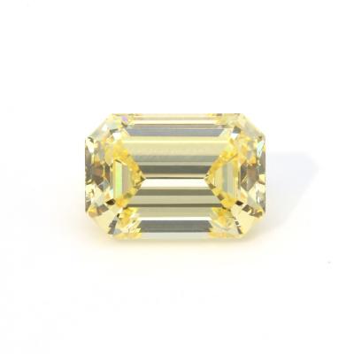 China Luxury Lab Developed Octagon Cut Gemstones Small Size Yellow Stone Back Clear Rhinestone 5A Zircon Loose CZ For Jewelry Making for sale