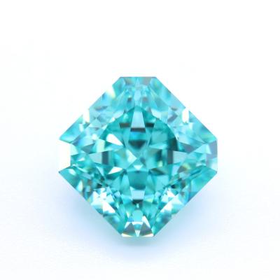 China Luxury Lab Developed Heater Cut Gemstones Small Size Blue-Green Stone Back Clear Zircon Rhinestone 5A Loose CZ For Jewelry Making for sale