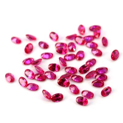 China Jewelry Making Hot Sale Quality Factory Price Wholesale Oval Synthetic Diamond Cut 4*6mm Red Corundum Ruby for sale