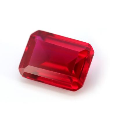 China Jewelry Setting Hot Selling Synthetic Diamond Wholesale Directly In Factory Octagon 12*16mm Red Corundum Ruby for sale