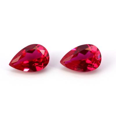 China Professional Decoration Manufacturer China Supply Size 8*12mm Pear Shape Synthetic Red Corundum for sale