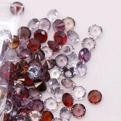 China No High Quality Loose Gemstone Round Cut 2.0mm Shiny Surface Drill Tip Bottom Cut Color Natural Spinel Accept Custom Size for sale