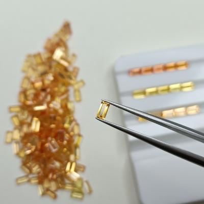 China No Wuzhou Factory Wholesale Natural Loose Yellow Sapphire Rectangular Cut Gemstone 2*4mm for sale