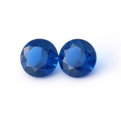 China Factory Wholesale Royal Blue Synthetic Loose Stone Spinel Gemstone Price Round Luxury Earring Ring Bracelet Necklace Spinell for sale