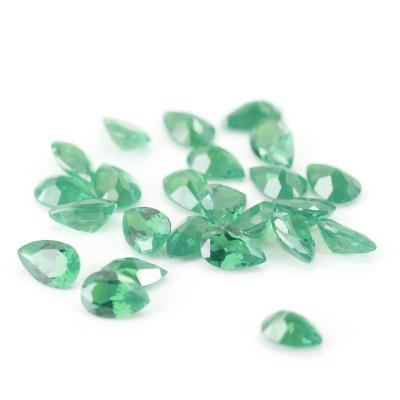 China Wholesale 5*7mm Luxury Green Pear Factory Spinell Synthetic Loose Stone Gemstone Spinel Price Earring Ring Bracelet Necklace for sale