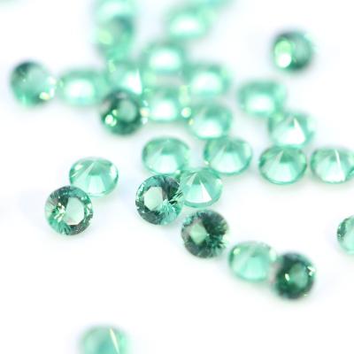 China Factory Wholesale 5mm Luxury Blue-Green Round Earring Ring Bracelet Necklace Synthetic Loose Stone Spinel Gemstone Price for sale