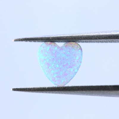 China Jewelry making ect synthetic diamond wholesale directly in factory face high quality single heart 6*6 mm blue opal for sale