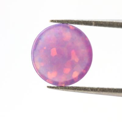 China Synthetic Gemstone Directly Opals Factory Price Wholesale Stone Jewelry Setting Price Round Cut 8.3mm Purple Opal for sale