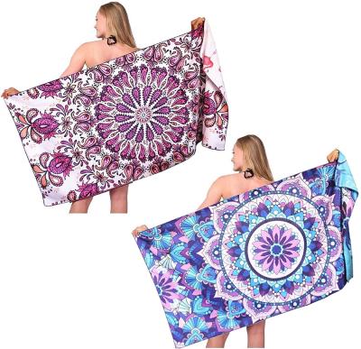 China Microfiber Beach Towel Travel Compressed Quick Dry Super Absorbent Beach Towel for sale