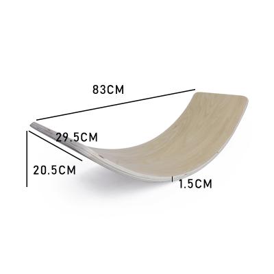 China Body Training Kids Yoga Board Natural Color Balance Board Curvy Wooden Gym Body Shaping Wooden Balance Board for sale