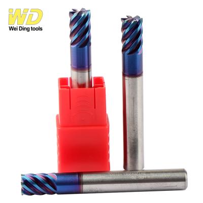 China Solid Carbide 5.0X50LX6D 6 Flute HRC70 5mm Trade Assurance RACo Tungsten Carbide Square End Mill High Quality Liner Cutting Tools for sale