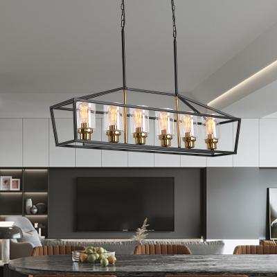 China Industrial American Chandelier Hanging Lamp Metal Iron Pendant Lights Home Office LED Bulbs for sale