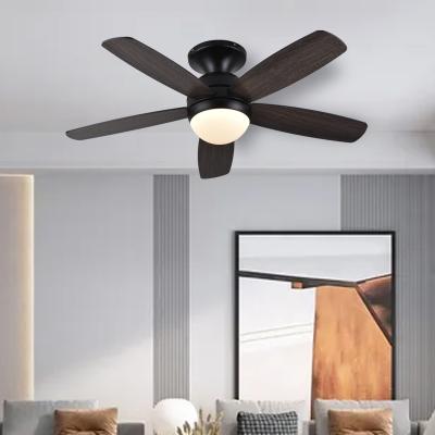 China Lower Noise Modern Black Wood Ceiling Fans With Remote Control Led Lights for sale