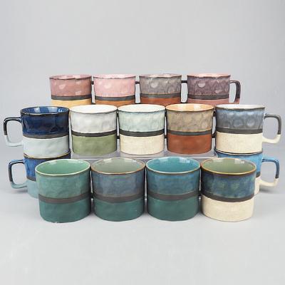 China Customizable newcomer vintage color stoneware multiple viable milk coffee cups cups mugs with handleHot sale creative products for sale