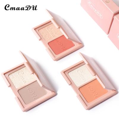 China Waterproof Makeup Two Tone Glitter Highlight Blush Palette from CmaaDU for sale