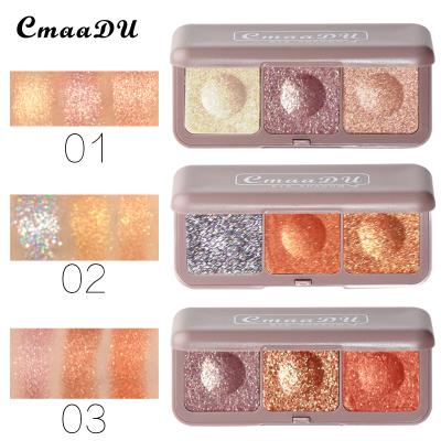 China CmaaDu Waterproof Mashed Potato Keyboard Fingertip Tricolor Eyeshadow Palette for sale